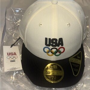 New Era White Cap with Black Embroidery